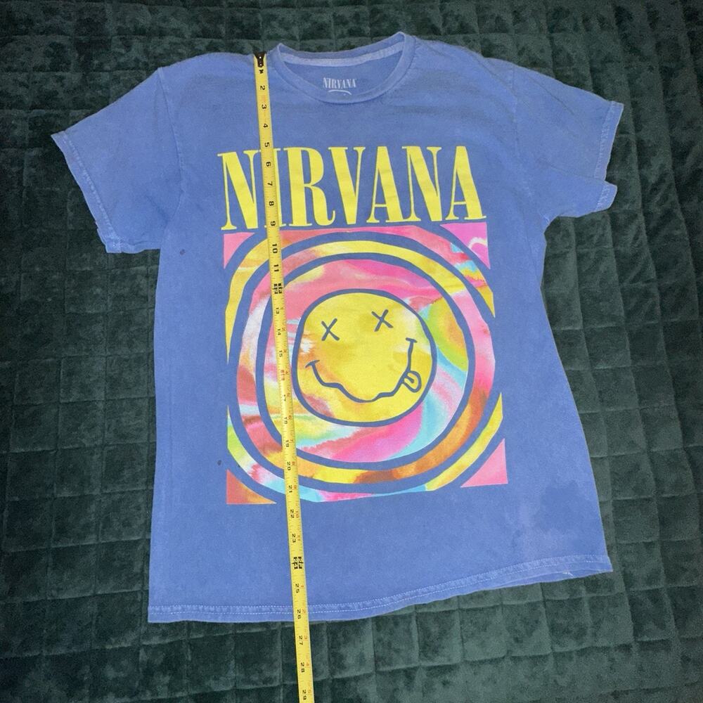 Nirvana Unisex Short Sleeve Graphic Tee Shirt Medium (M)  Purple Music Grunge - Picture 2 of 8